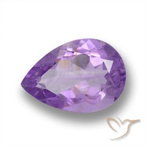 Amatista Violeta iris natural de 3.41 ct, En forma de pera, VVS