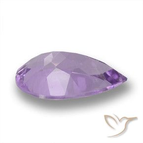 Amatista Violeta medio natural de 3.48 ct, En forma de pera, VVS