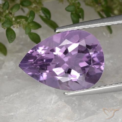 3.43ct Natural Violeta medio Amatista, En forma de pera, VS
