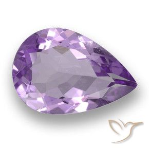 Amatista Violeta medio natural de 2.84 ct, En forma de pera, VS