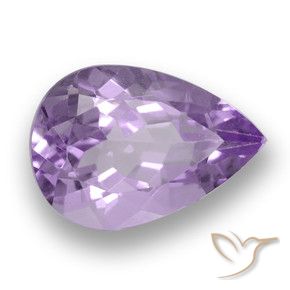 Amatista Rosado violeta medio natural de 3.52 ct, En forma de pera, VVS