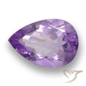 Amatista Violeta medio natural de 3.14 ct, En forma de pera, VS