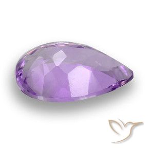 Amatista Violeta medio natural de 3.14 ct, En forma de pera, VS