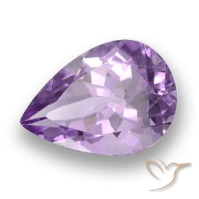 Amatista Violeta medio natural de 3.59 ct, En forma de pera, VS