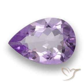 Amatista Violeta medio natural de 2.88 ct, En forma de pera, VS