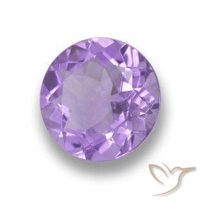 Amatista Violeta medio natural de 3.16 ct, Redondo, VVS-VS