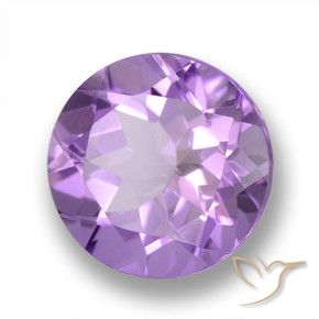 Amatista Violeta púrpura medio natural de 2.36 ct, Redondo, VVS