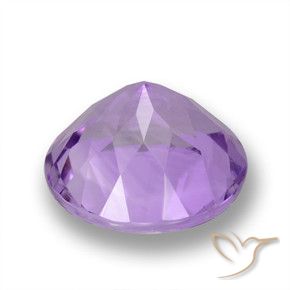 Amatista Violeta púrpura medio natural de 2.36 ct, Redondo, VVS