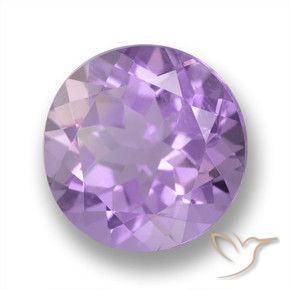 Amatista Violeta medio natural de 3.27 ct, Redondo, VVS