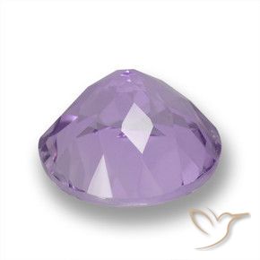 Amatista Violeta medio natural de 3.27 ct, Redondo, VVS