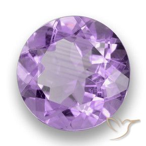 Amatista Violeta medio natural de 3.41 ct, Redondo, VVS