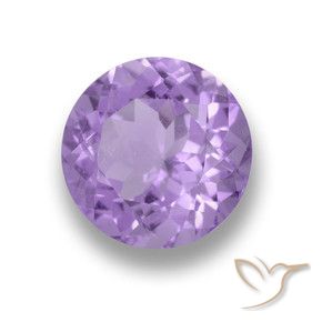 Amatista Violeta medio natural de 3.60 ct, Redondo, VVS