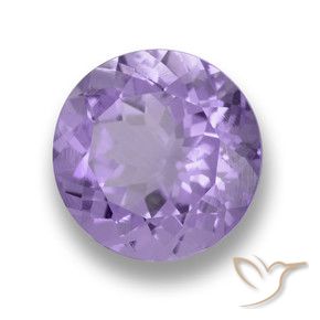 Amatista Violeta medio natural de 3.20 ct, Redondo, VVS