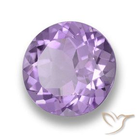 Amatista Violeta claro medio natural de 3.29 ct, Redondo, VVS