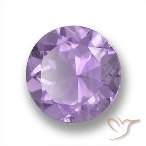 Amatista Violeta claro medio natural de 3.24 ct, Redondo, VVS