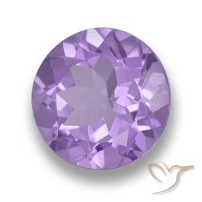 Amatista Violeta medio natural de 3.36 ct, Redondo, VVS