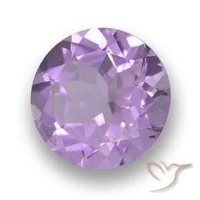 Amatista Violeta medio natural de 3.24 ct, Redondo, VVS