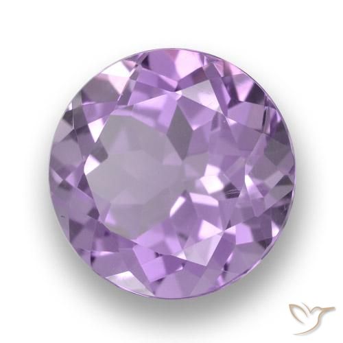 Amatista Violeta medio natural de 3.47 ct, Redondo, VVS