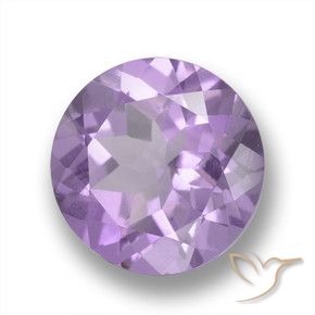 Amatista Violeta medio natural de 3.20 ct, Redondo, VVS