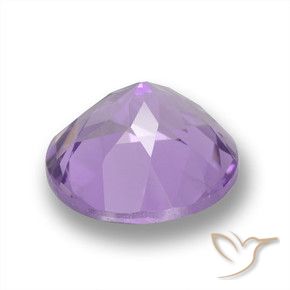 Amatista Violeta medio natural de 3.20 ct, Redondo, VVS