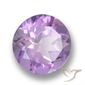 Amatista Violeta medio natural de 3.21 ct, Redondo, VVS