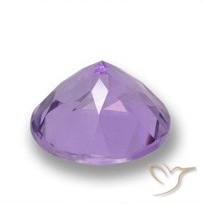 Amatista Violeta medio natural de 3.21 ct, Redondo, VVS