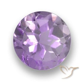 Amatista Violeta claro medio natural de 2.37 ct, Redondo, VVS-VS