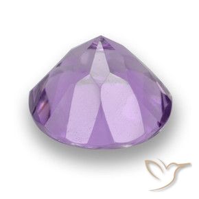 Amatista Violeta claro medio natural de 2.37 ct, Redondo, VVS-VS