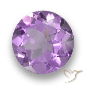 Amatista Violeta rosáceo medio natural de 2.52 ct, Redondo, VVS