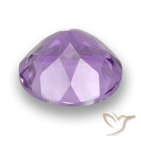 Amatista Violeta rosáceo medio natural de 2.52 ct, Redondo, VVS