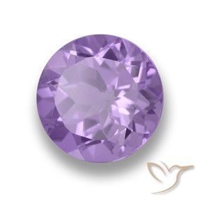 Amatista Violeta medio natural de 3.49 ct, Redondo, VVS
