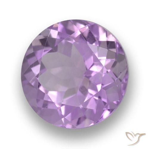 Amatista Violeta rosado medio natural de 3.58 ct, Redondo, VVS