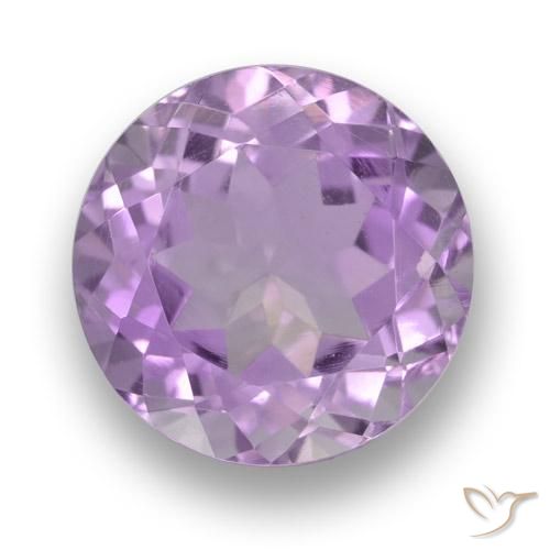 3.87ct Natural Violeta rosado medio Amatista, Redondo, VVS