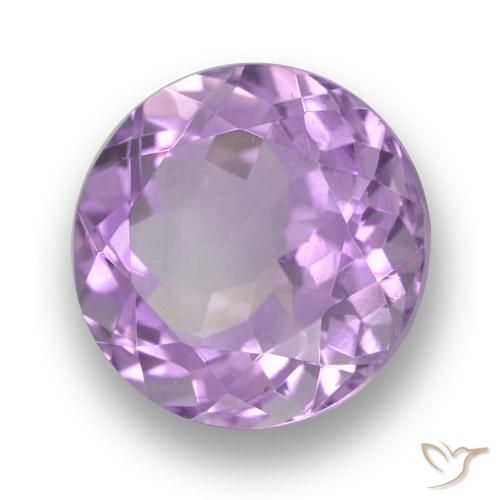 Amatista Violeta rosado medio natural de 3.87 ct, Redondo, VVS