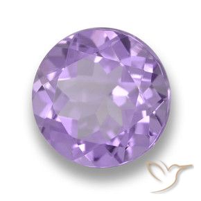 Amatista Violeta medio natural de 2.63 ct, Redondo, VVS