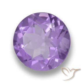 Amatista Violeta medio natural de 2.21 ct, Redondo, VVS