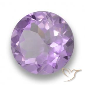 Amatista Rosado violeta medio natural de 3.71 ct, Redondo, VVS-VS