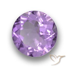Amatista Violeta medio natural de 4.12 ct, Redondo, VVS-VS