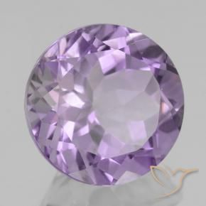 Amatista Violeta claro medio natural de 6.16 ct, Redondo, VVS-VS