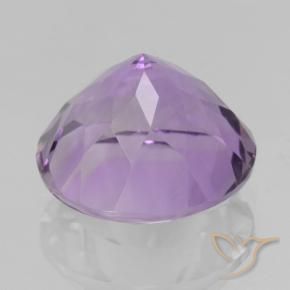 Amatista Violeta claro medio natural de 6.16 ct, Redondo, VVS-VS