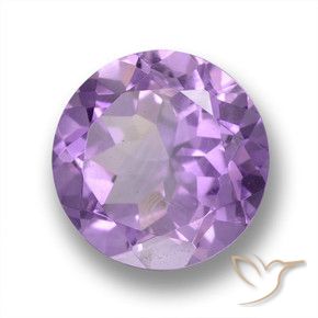 Amatista Violeta medio natural de 4.38 ct, Redondo, VVS-VS