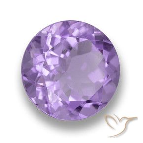 Amatista Violeta medio natural de 4.10 ct, Redondo, VVS-VS