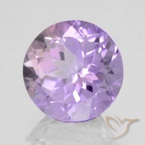 Amatista Violeta medio natural de 4.38 ct, Redondo, VVS-VS