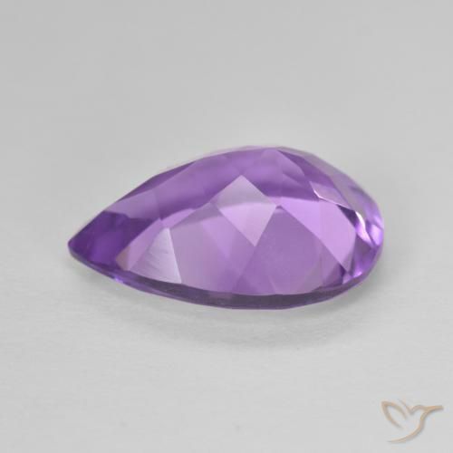 Amatista Violeta púrpura medio natural de 4.58 ct, En forma de pera, VVS
