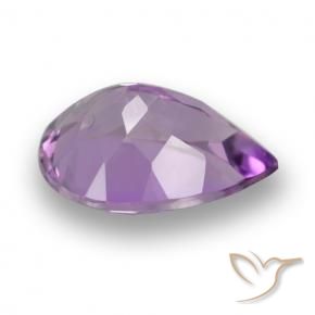 Amatista Violeta oscuro medio natural de 4.64 ct, En forma de pera, VVS
