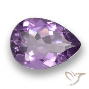 Amatista Rosado-violeta medio natural de 3.91 ct, En forma de pera, VVS-VS