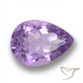 Amatista violeta púrpura natural de 4,43 ct, en forma de pera, VVS