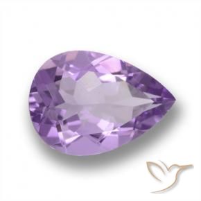 Amatista Violeta medio natural de 4.07 ct, En forma de pera, VVS