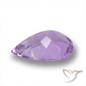 Amatista Violeta medio natural de 4.07 ct, En forma de pera, VVS