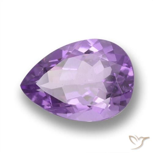 Amatista Violeta medio natural de 4.87 ct, En forma de pera, VVS